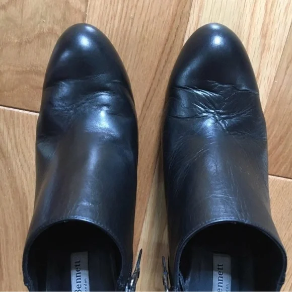 L.K. Bennett Leather Faris Booties in Black, Size 40.5 - Picture 11 of 12